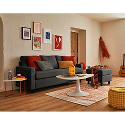 BestMobilier Vianon - Canapé d'angle modulable + pouf - Gris foncé