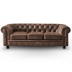 Canapé Chesterfield 3 places - Marron