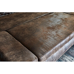 Bestmobilier canapé droit 3 places - Marron pas cher
