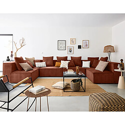 Lisa Design Colombine - canapé modulable panoramique - 7 places - en velours côtelé