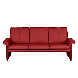 Venesetti Canapé droit cuir 3 places - Rouge