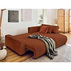 Lisa Design Pivoine - Canapé d'angle réversible convertible - Terracotta