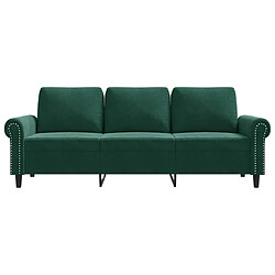 Acheter vidaXL Canapé 3 places - Vert foncé
