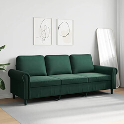 Avis vidaXL Canapé 3 places - Vert foncé