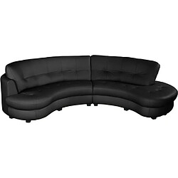 Acheter Venesetti canapé droit cuir BRETINI - Noir