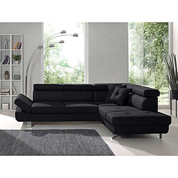 Bestmobilier Lisbona Canapé d'angle - Noir