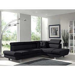 Bestmobilier Lisbona Canapé d'angle - Noir