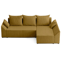 Bestmobilier Mike - canapé d'angle réversible - 4 places - convertible avec coffre - en velours côtelé pas cher