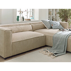 Lisa Design Ela - canapé d'angle droit 4 places - en velours côtelé - style contemporain pas cher