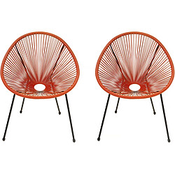 Habitat Et Jardin Lot de 2 fauteuils de jardin Ania - Rouge