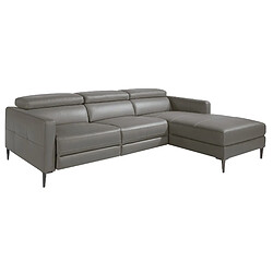 Angel Cerda Canapé d'angle relax droite en cuir gris foncé