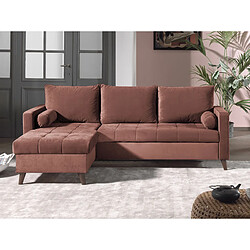 BestMobilier Polar Canapé d'Angle - Rose