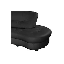Venesetti canapé droit cuir BRETINI - Noir