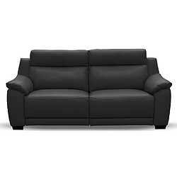 Venesetti Canapé droit relax cuir - Noir
