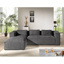 Lisa Design Stella - canapé d'angle gauche en velours côtelé - 4 places pas cher