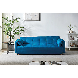 Concept Usine Canapé scandinave convertible 3 places en tissu bleu canard COPENHAGUE
