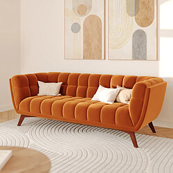 Rendez Vous Deco Mona Canapé 3 places - Velours Orange