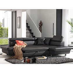 Bestmobilier Lisbona - Canapé d'angle convertible - en PU - avec têtières réglables - Droit