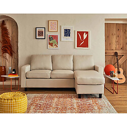 BESTMOBILIER Vianon - Canapé d'angle modulable avec pouf - Beige