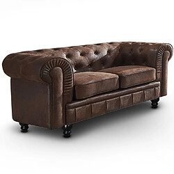 Canapé Chesterfield 2 places - Marron