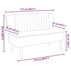 vidaXL Canapé 2 places - Gris clair pas cher