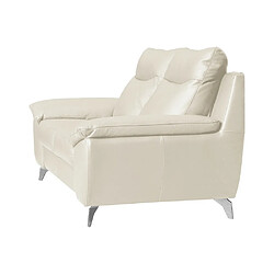 Avis Venesetti Canapé droit 2 places cuir - Blanc cassé