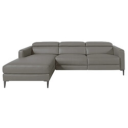 Angel Cerda Canapé d'angle relax droite en cuir gris foncé