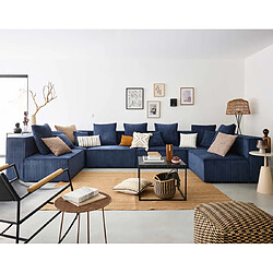 Lisa Design Colombine - canapé modulable panoramique - 7 places - en velours côtelé