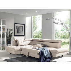 Bestmobilier Lisbona - Canapé d'angle gauche convertible - 5 places - avec têtières