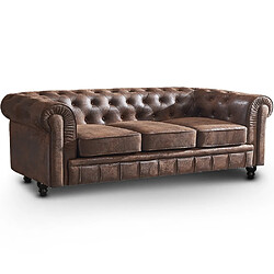 Canapé Chesterfield 3 places - Marron