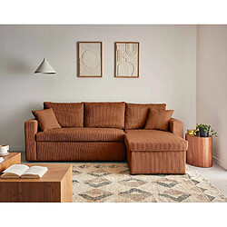 BESTMOBILIER Cyrus - Canapé d'angle réversible 4 places - Terracotta