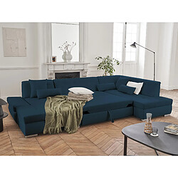 Lisa Design Vermont - Canapé panoramique d'angle droit - Bleu Ardoise