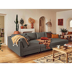 Avis Lisa Design canapé panoramique Rune - Gris foncé