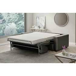 VENESETTI Canapé 3 places convertible en cuir italien de luxe CORAIL, gris foncé