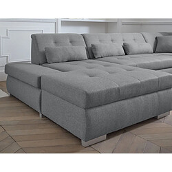 Avis Lisa design canapé panoramique d'angle droit - Gris clair