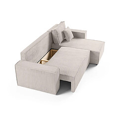 Bestmobilier Cezanne - canapé d'angle réversible - 4 places - convertible avec coffre - en velours côtelé