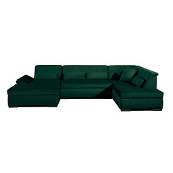 Lisa design Vermont canapé panoramique d'angle droit - Vert pas cher