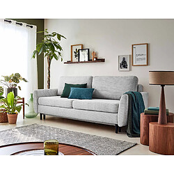 Lisa Design Dan Canapé convertible 3 places - Velours côtelé gris clair - Coffre de rangement