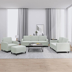Ensemble de canapés vidaXL 4 pcs - Velours Gris Clair