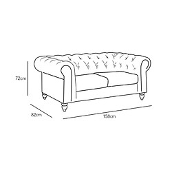 Avis Meubler design canapé Chesterfield 2 places - Taupe