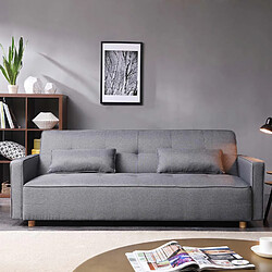 Concept Usine Canapé scandinave convertible 3 places en tissu gris COPENHAGUE