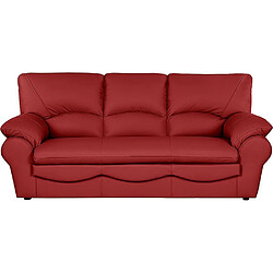 Acheter Venesetti Canapé 3 places convertible OSIRIS - 100% Cuir Rouge Foncé