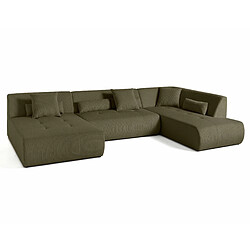 Acheter Lisa Design Onyx - canapé panoramique d'angle droit 7 places - en velours côtelé