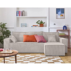 Bestmobilier Cezanne - canapé d'angle réversible - 4 places - convertible avec coffre - en velours côtelé