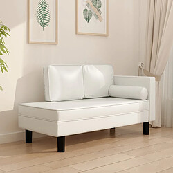 vidaXL Chaise longue similicuir crème