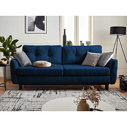 Lisa Design Nils - Canapé droit convertible - Bleu nuit