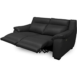 Acheter Venesetti canapé droit relax 2 places - Noir