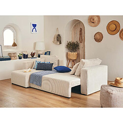 Bestmobilier Topaze - canapé d'angle réversible - 4 places - convertible avec coffre - en velours côtelé