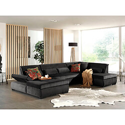 Lisa design Canapé panoramique Vermont - Gris foncé