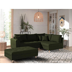 Lisa Design Rune - Canapé d'angle droit 4 places - Style Scandinave Vert